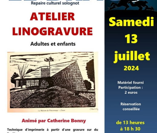 Atelier linogravure à la Maison du Braconnage Du 6 janv au 28 déc 2024